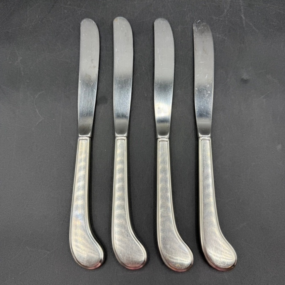 Vintage Oneida Independence Dinner Knives Set of 4 Pistol Grip Stainless USA